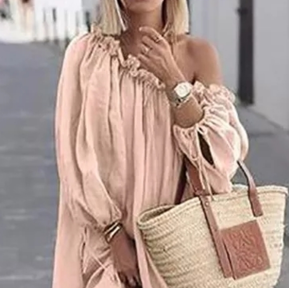 Cotton Off The Shoulder Dress. New. - Picture 2 of 7